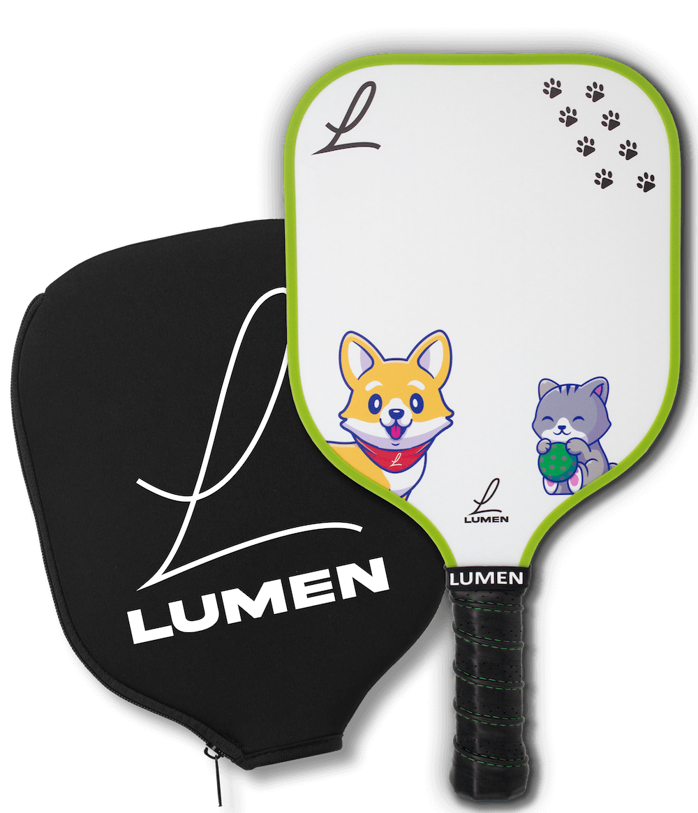 Lumen Paddles Pet Vibe Youth Pickleball Paddle and cover