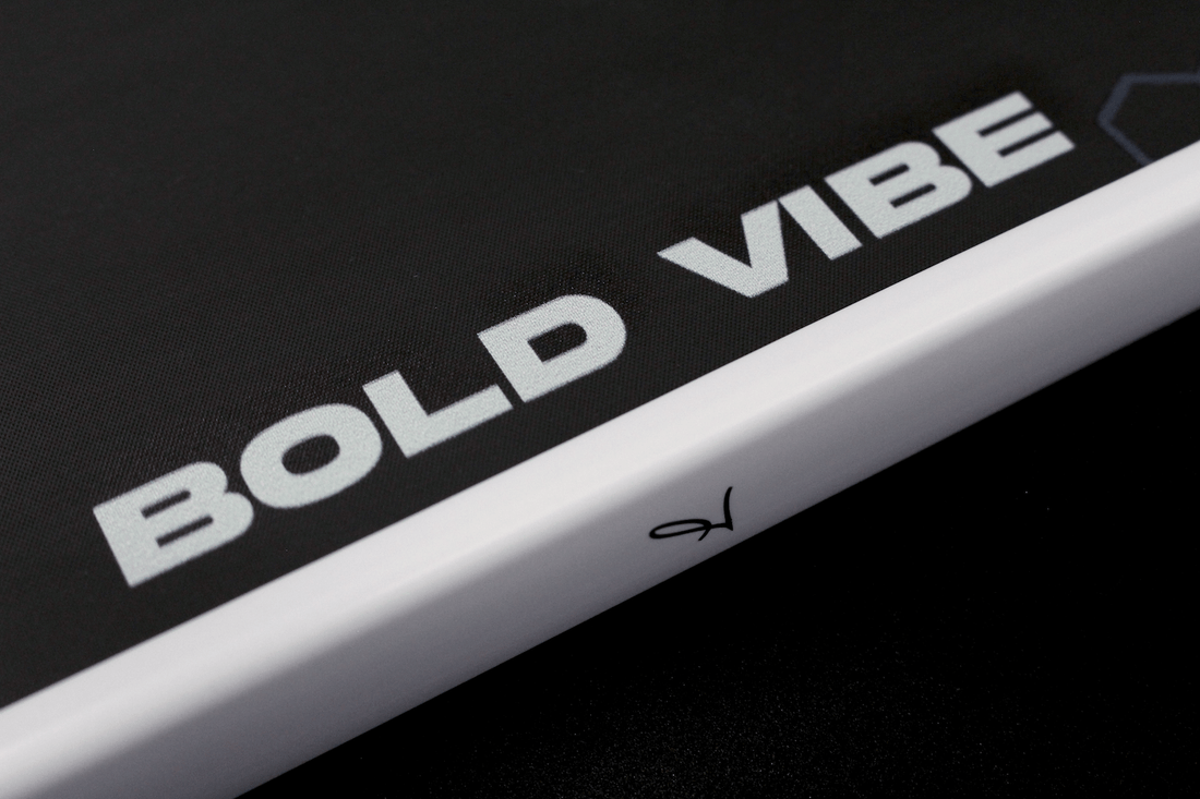 Bold Vibe pickleball paddle side logo