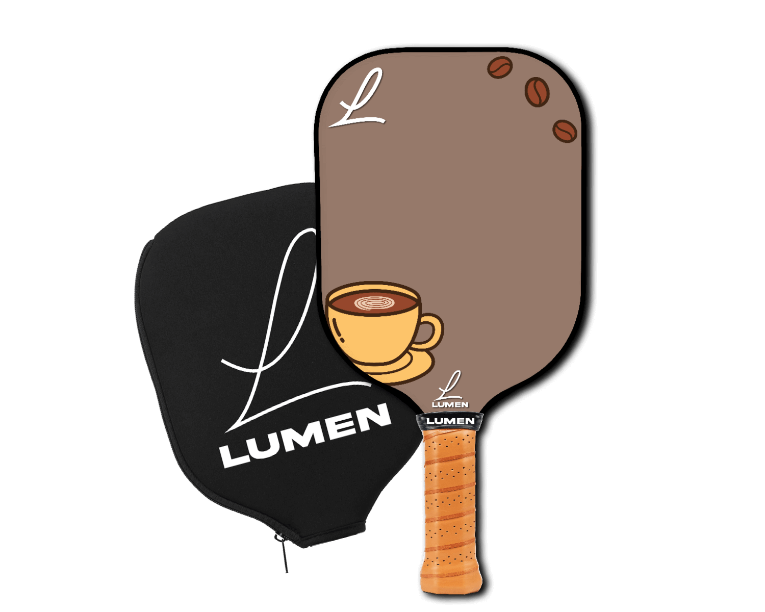 Lumen Paddles Coffee Vibe Pickleball Paddle and Cover