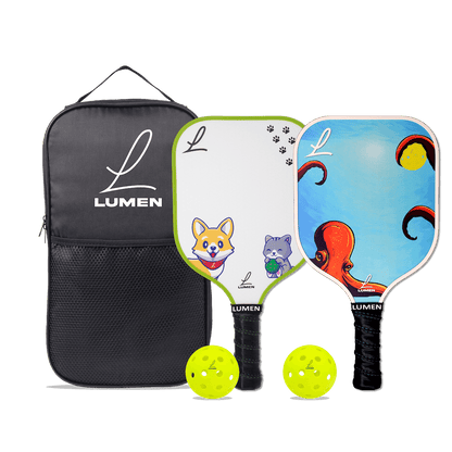 Lumen Paddles Youth Pickleball Set with balls and case