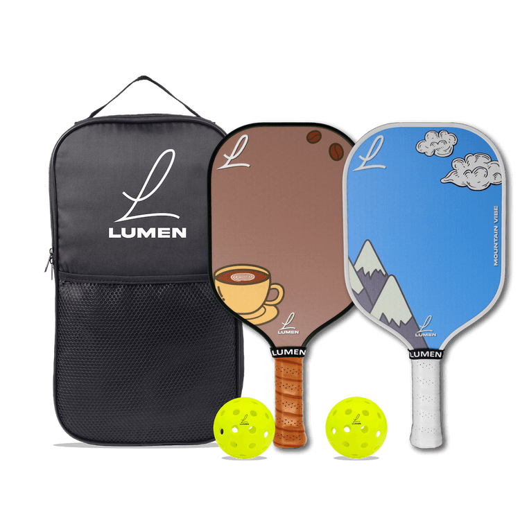 Fiberglass Pickleball Paddle Set | Spin & Control – Lumen Paddles Fiberglass Pickleball Paddle Set | Spin & Control – Lumen Paddles