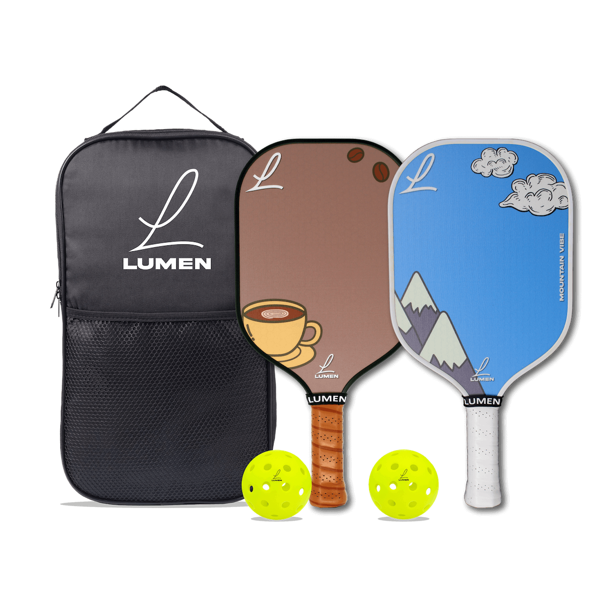 Coffee Vibe and Mountain Vibe Pickleball Paddle Set