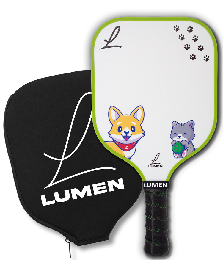 Lumen Paddles Pet Vibe Youth Pickleball Paddle and cover