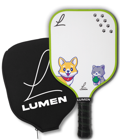 Lumen Paddles Pet Vibe Youth Pickleball Paddle and cover